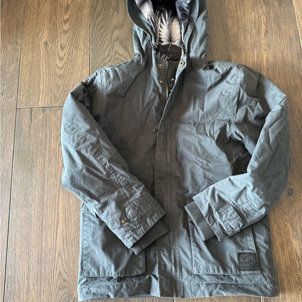 RVCA Green Military Field Jacket with Integrated Hood